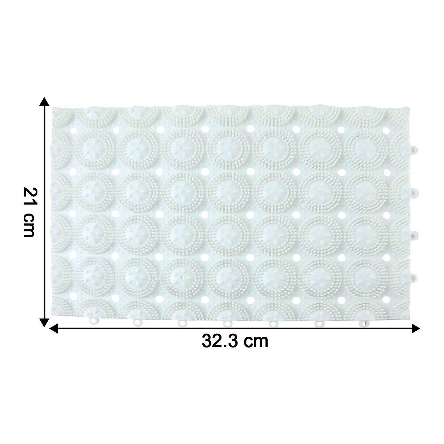 Anti-Slip Bathroom Massage Mat with Suction Cups (33 × 21 cm / 4 Pc)