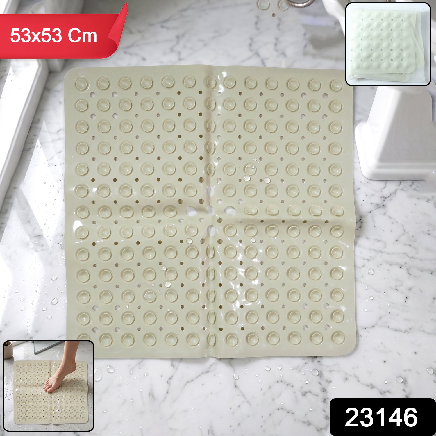 bathroom safety mat with anti skid suction base