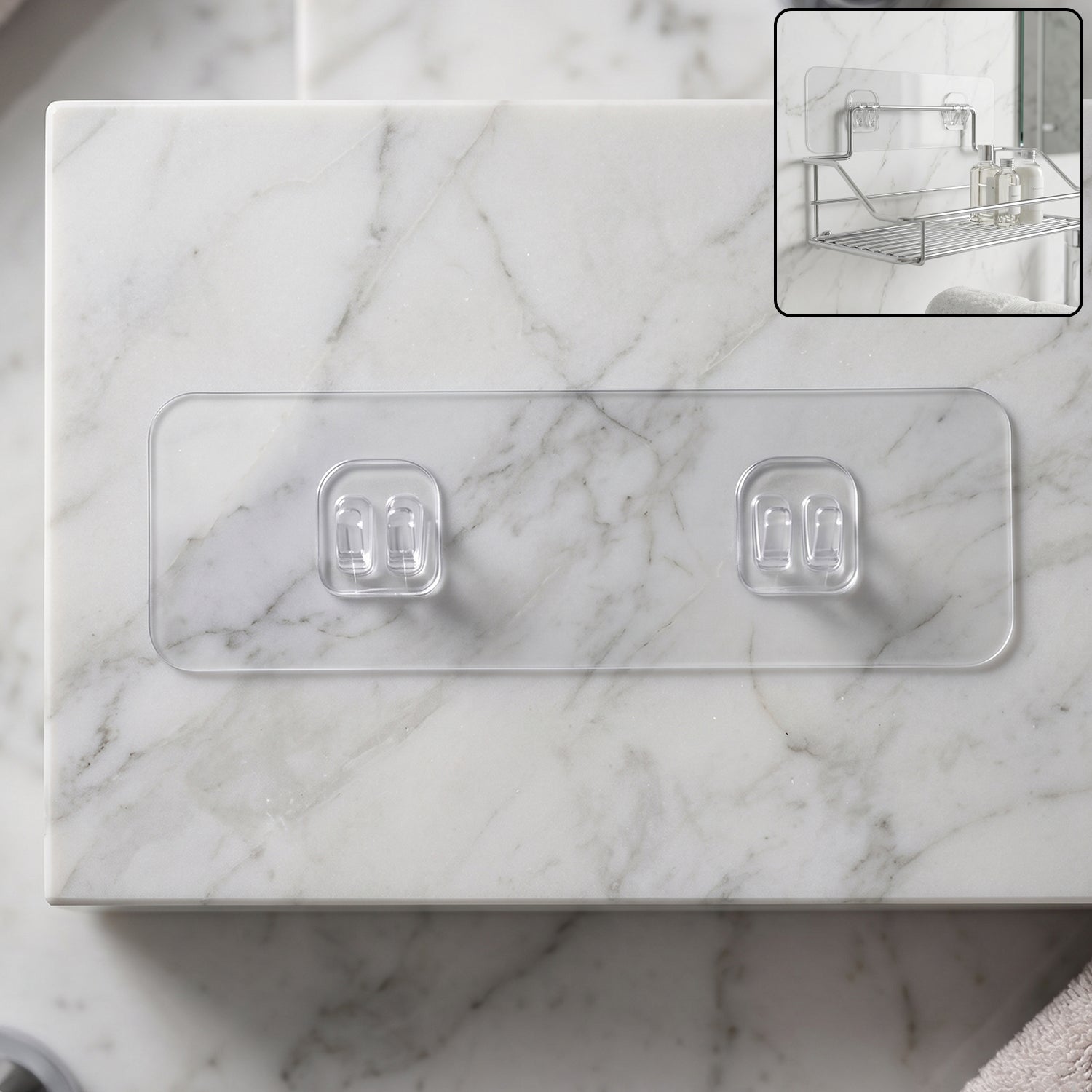 Adhesive wall hook transparent