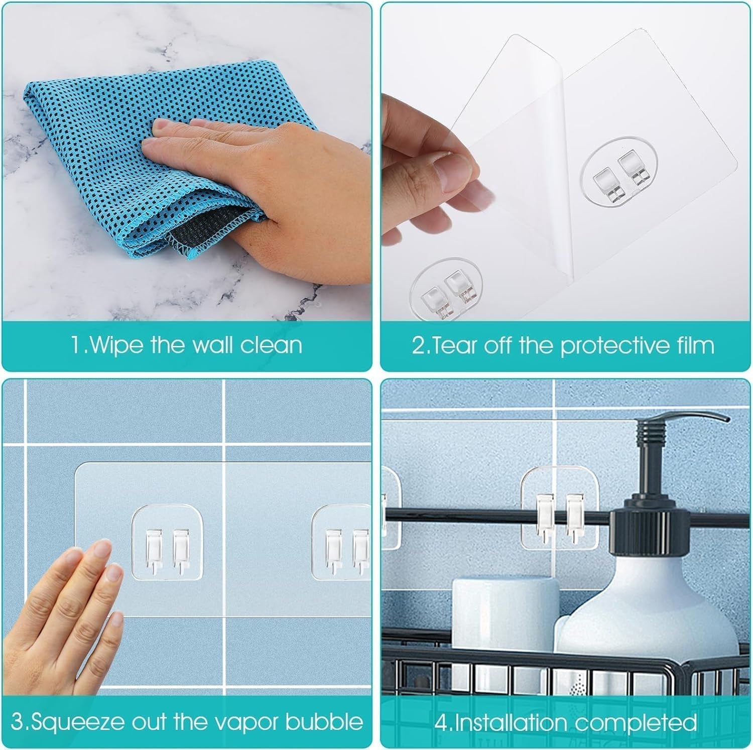 Towel organizer adhesive hook