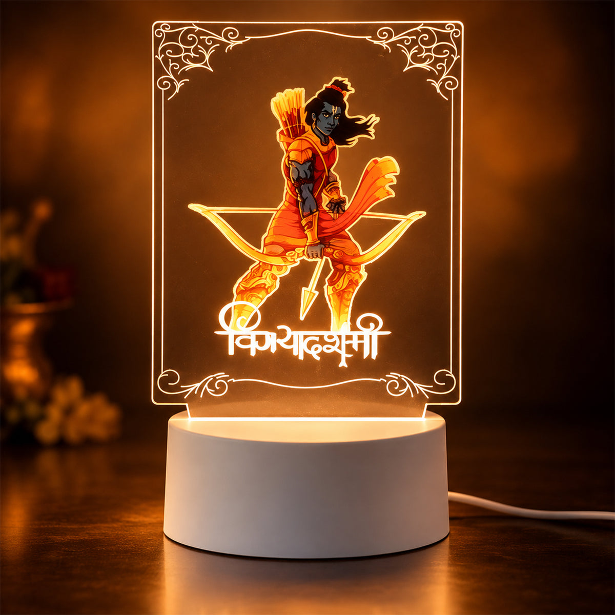 Lord Shree Ram 3D LED Frame Lamp for Home Decor, Pooja Room, Living Room (1 Pc)