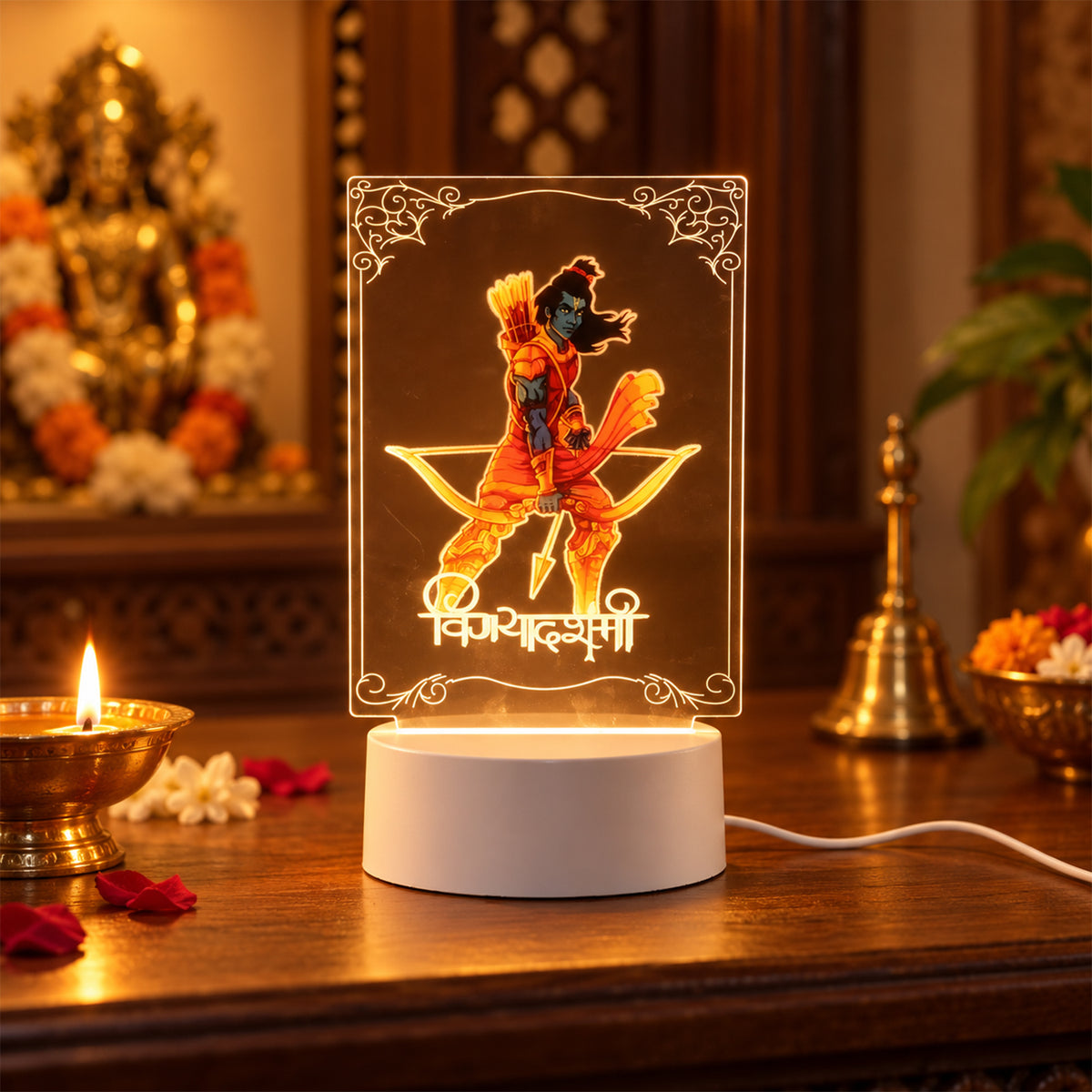 Lord Shree Ram 3D LED Frame Lamp for Home Decor, Pooja Room, Living Room (1 Pc)