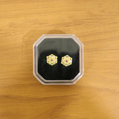 Premium quality gold earrings with sparkling crystal accents