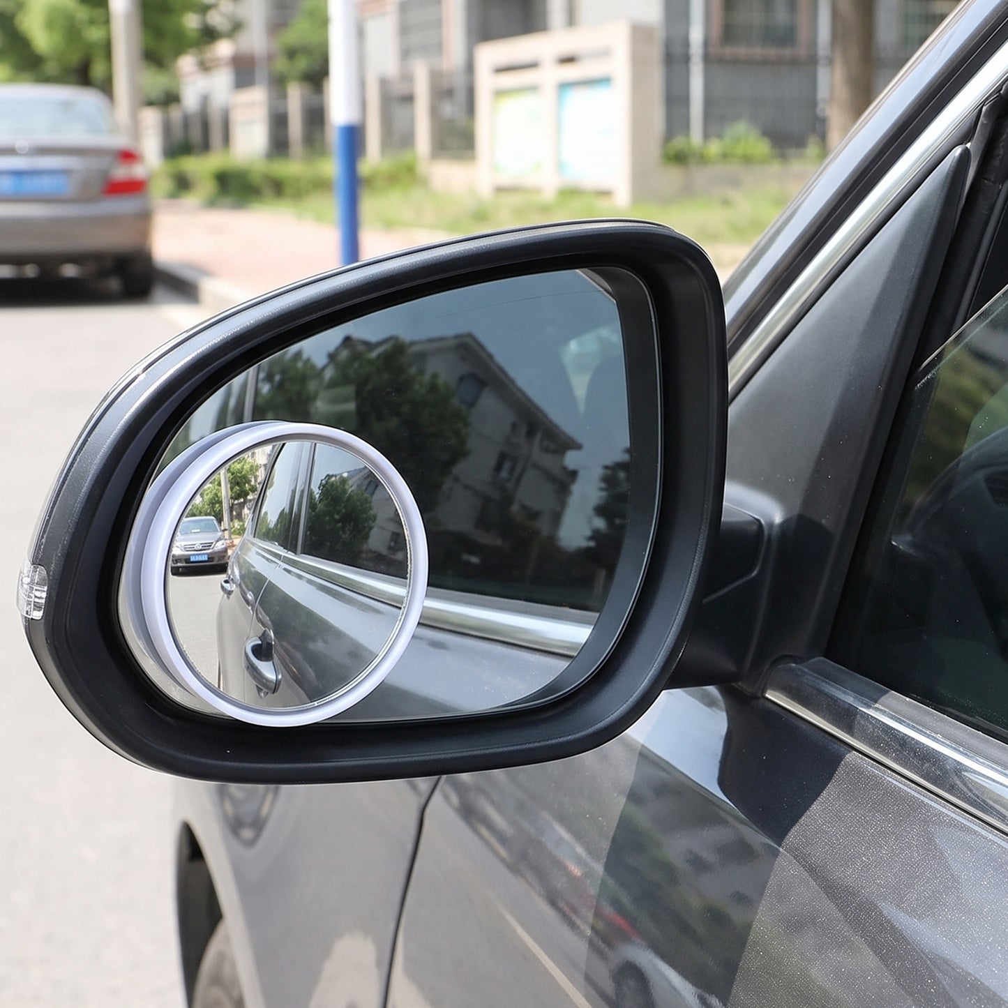 Wide Angle Blind Spot Mirror Round Convex HD Stick On Car Side Mirror (2 Pc Set)