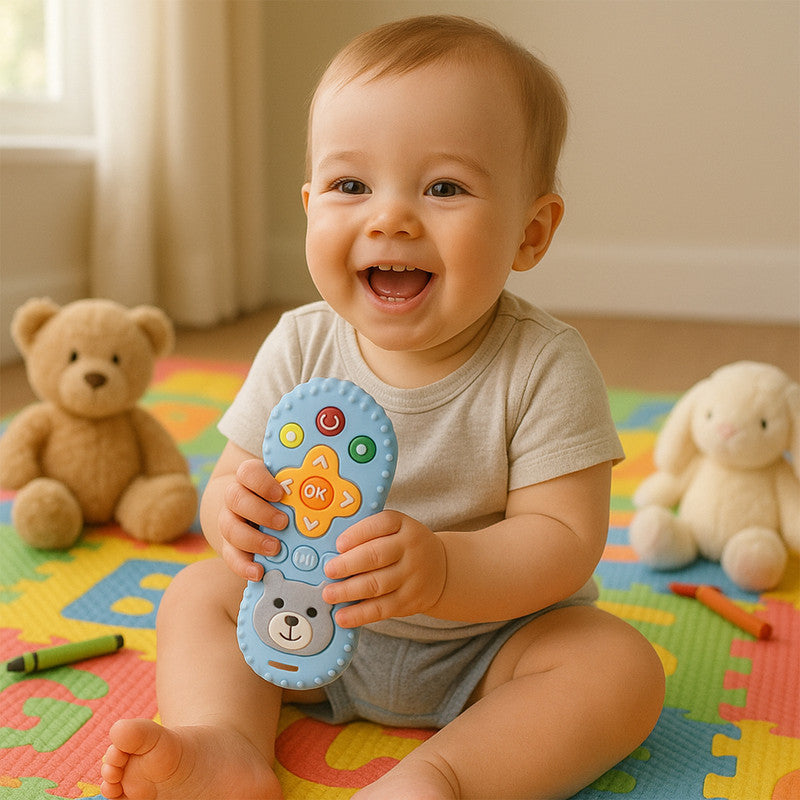Baby Silicone Remote Control Teether – Soft, Safe & Colorful Teething Aid