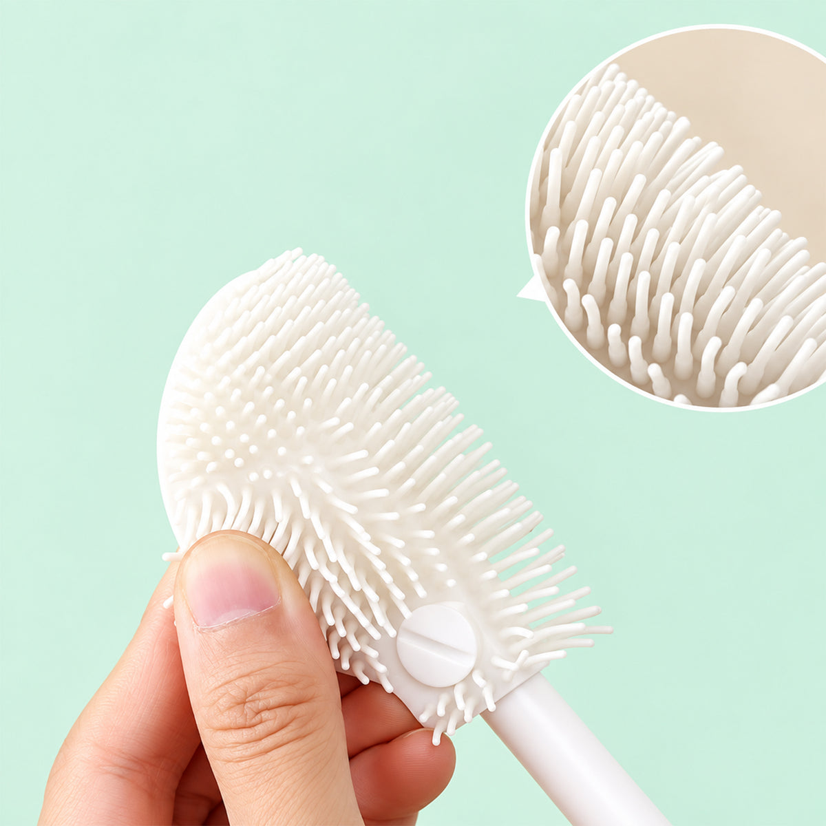 Silicone Cup and Bottle Cleaning Brush with Flexible Bristles for Kitchen (1 Pc)