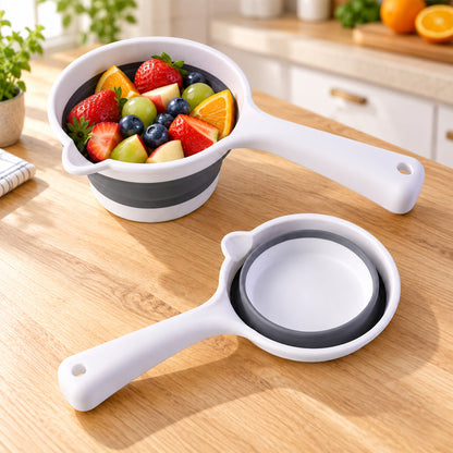 Collapsible Water Scoop with Long Handle and Pouring Spout (1 Pc, 16.5x27 Cm)