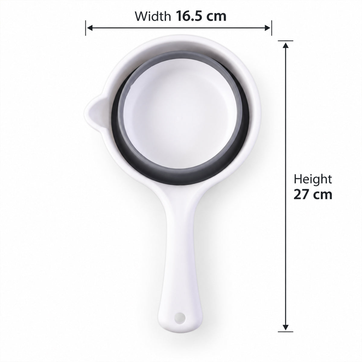 Collapsible Water Scoop with Long Handle and Pouring Spout (1 Pc, 16.5x27 Cm)