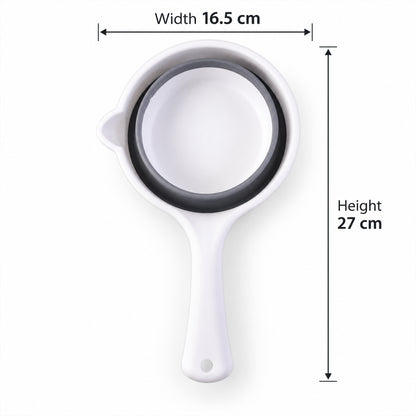 Collapsible Water Scoop with Long Handle and Pouring Spout (1 Pc, 16.5x27 Cm)