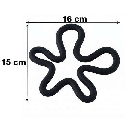 Silicone Flower Shape Hot Pot Holder Trivet Mat 16x15 Cm for Kitchen (1 Pc)