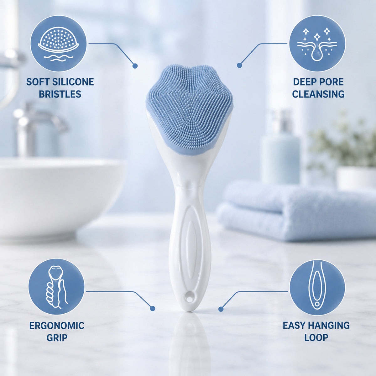 Silicone Face Scrubber – Gentle Exfoliation & Cleansing | AuriGlam