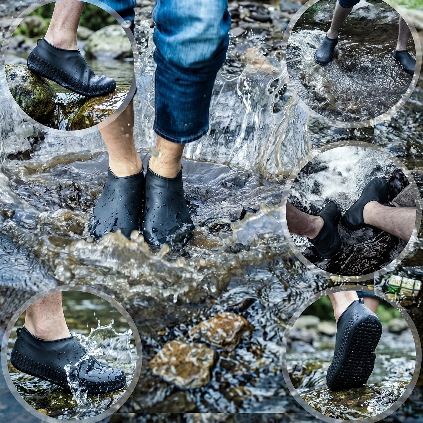 Rain shoe cover in black, perfect for outdoor protection