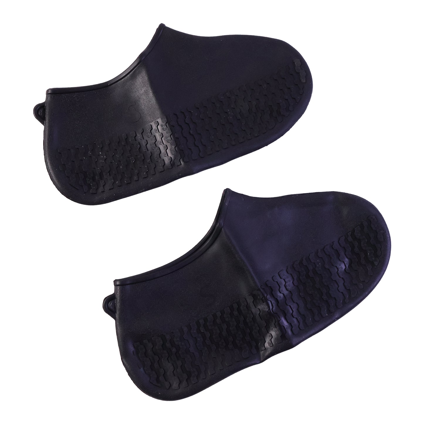 Design of black silicone waterproof rain shoe cover