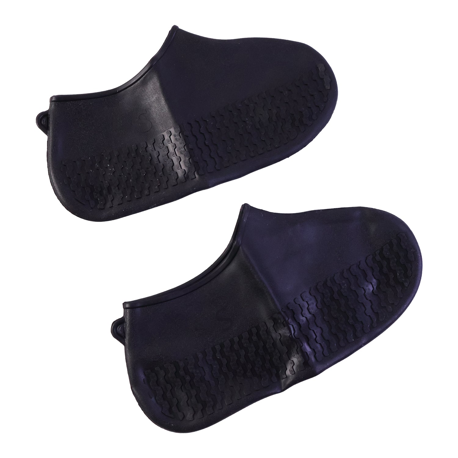 Design of black silicone waterproof rain shoe cover