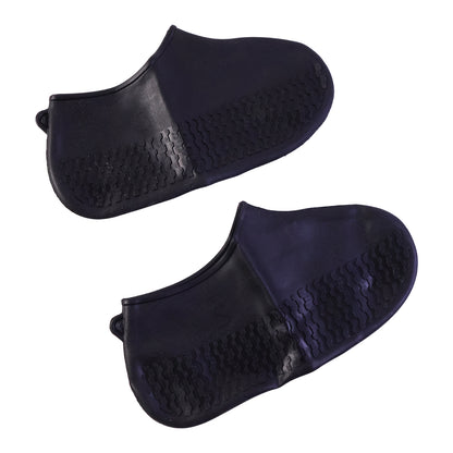 Design of black silicone waterproof rain shoe cover