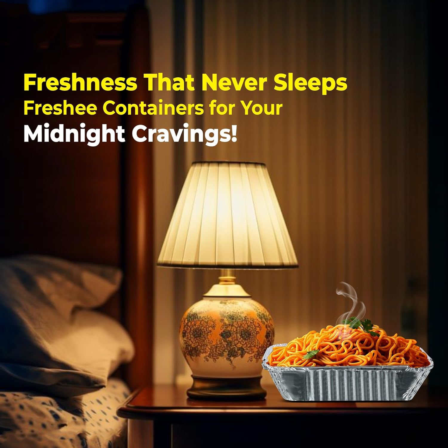 Freshee Aluminium Food Container with Lid — 450 ml — 10 Pc