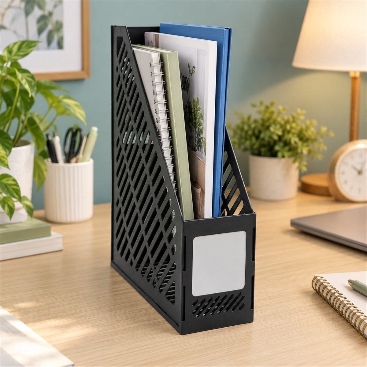 single compartment plastic desk document stand file organizer