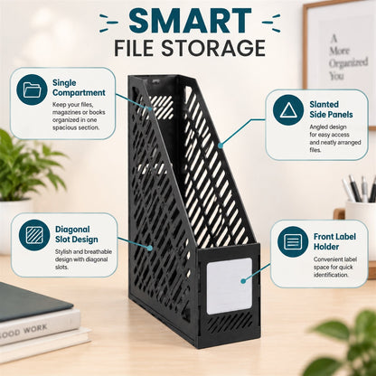 single compartment plastic desk document stand file organizer