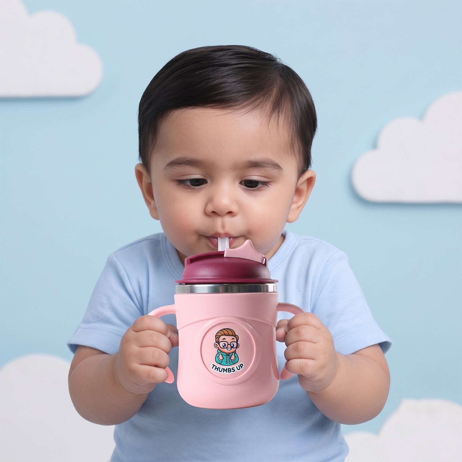 Apex Rio Sipper Cup 250 ML Kids Straw Bottle with Twin Handles (1 Pc)