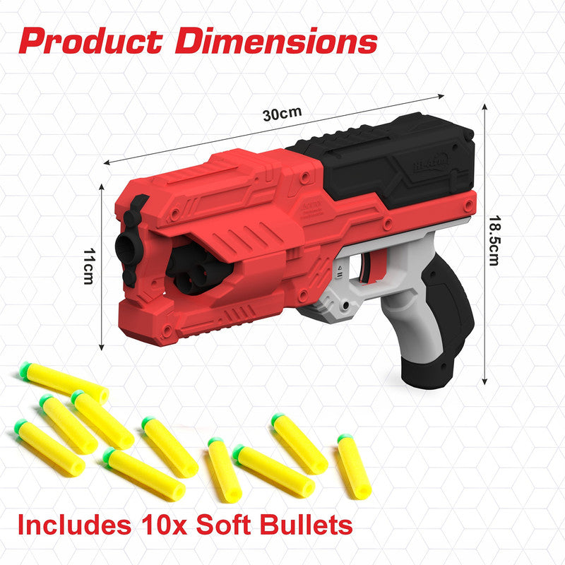 Aditi 6-Dart Slam-Fire Toy Gun Kids with Rotating Drum & Long-Range Shooting Power