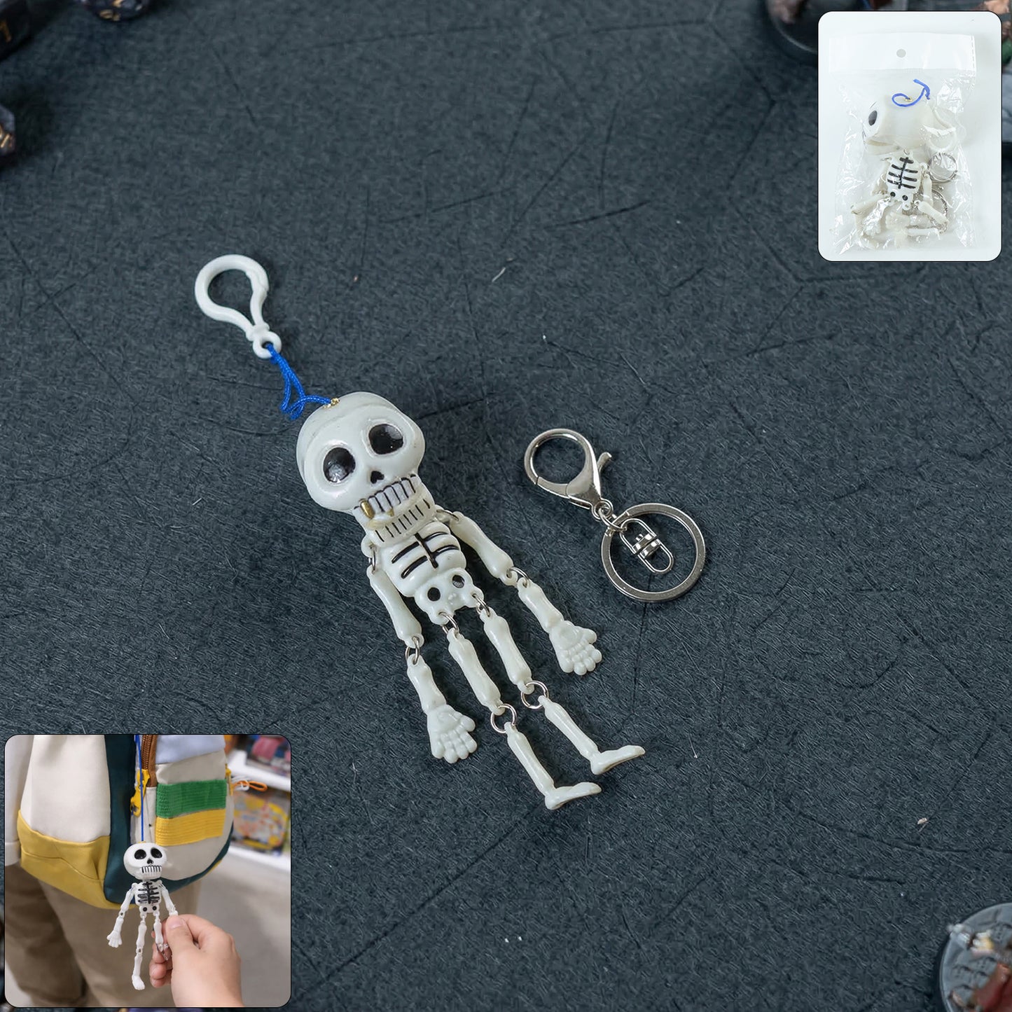 skeleton doll keychain