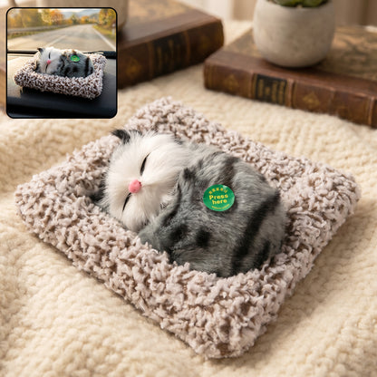 Open eye cat plush showpiece front view