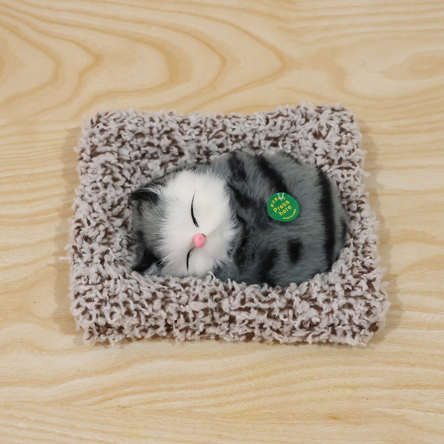 Mini plush cat open eye showpiece display