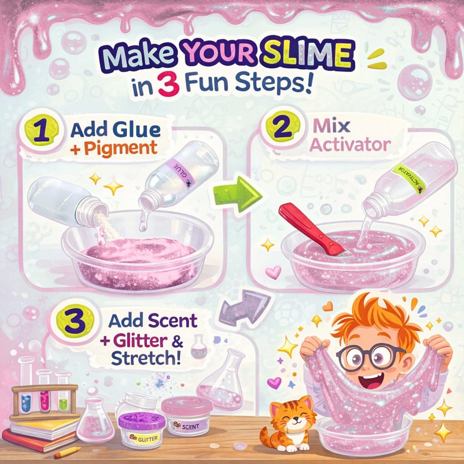 Little Labz Galaxy Saturn Mud Slime Kit for Kids | Fun Hands-On STEM Experiment Set (Color May Vary)