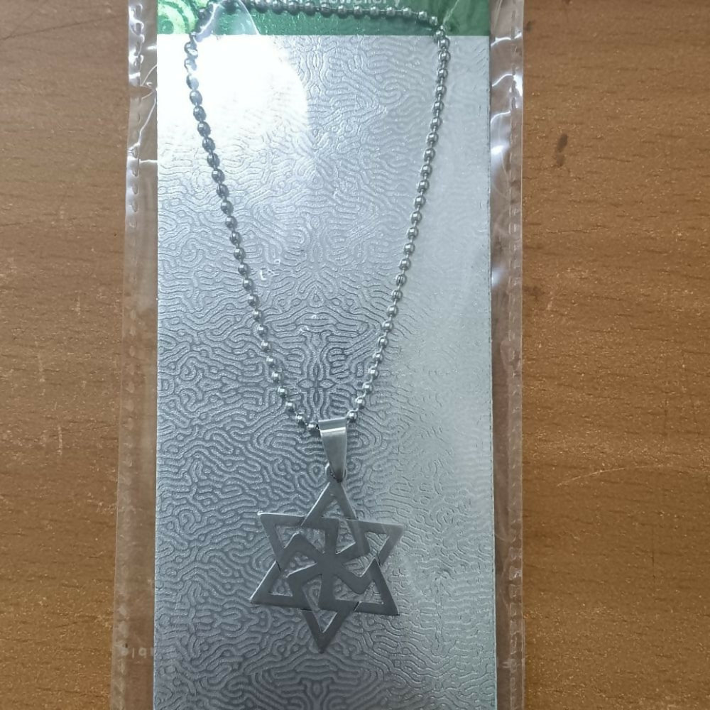 Close-up of Geometric Star Chain Pendant's star design