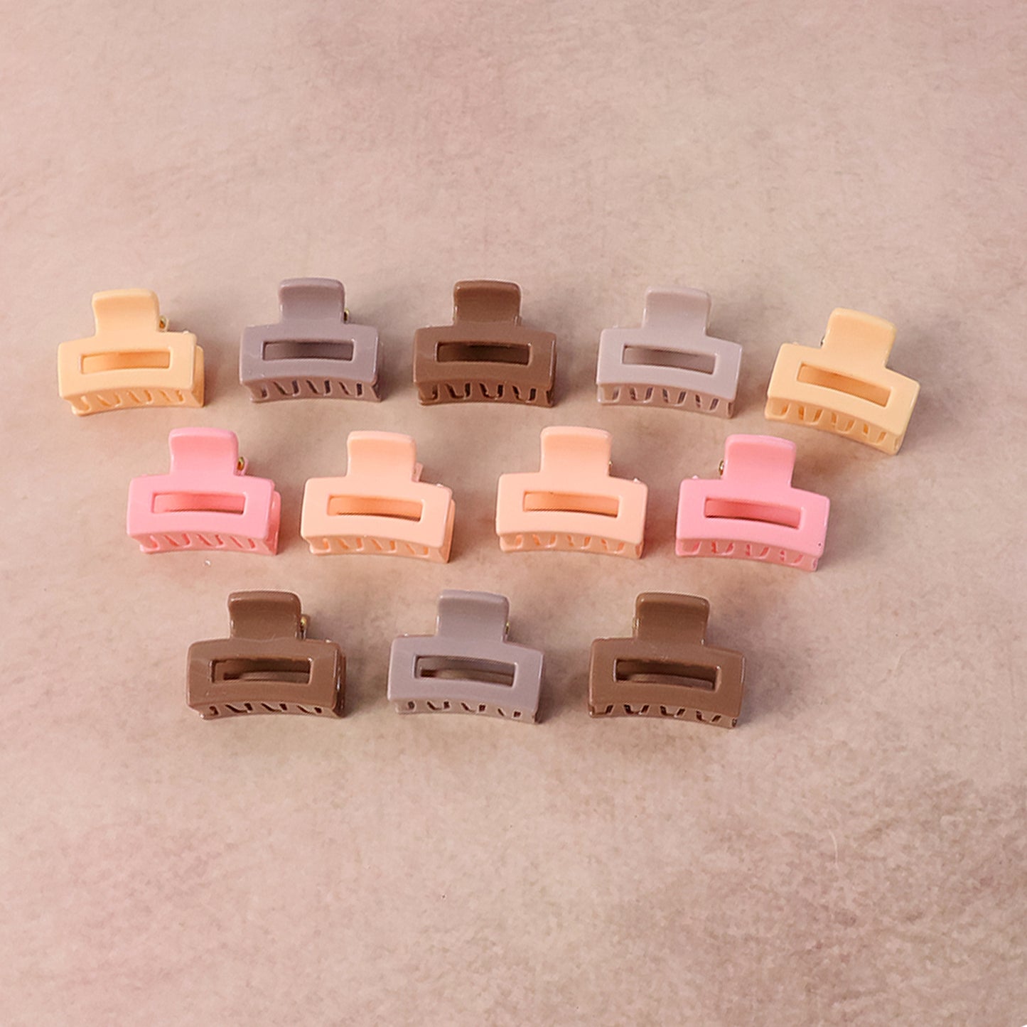 Stylish Mini Hair Claw Clips Set, 12 Pc
