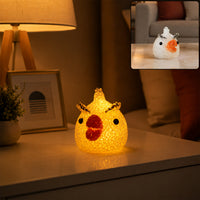 Cartoon Chick Shape LED Night Lamp Crystal Texture Warm Glow (1 Pc)