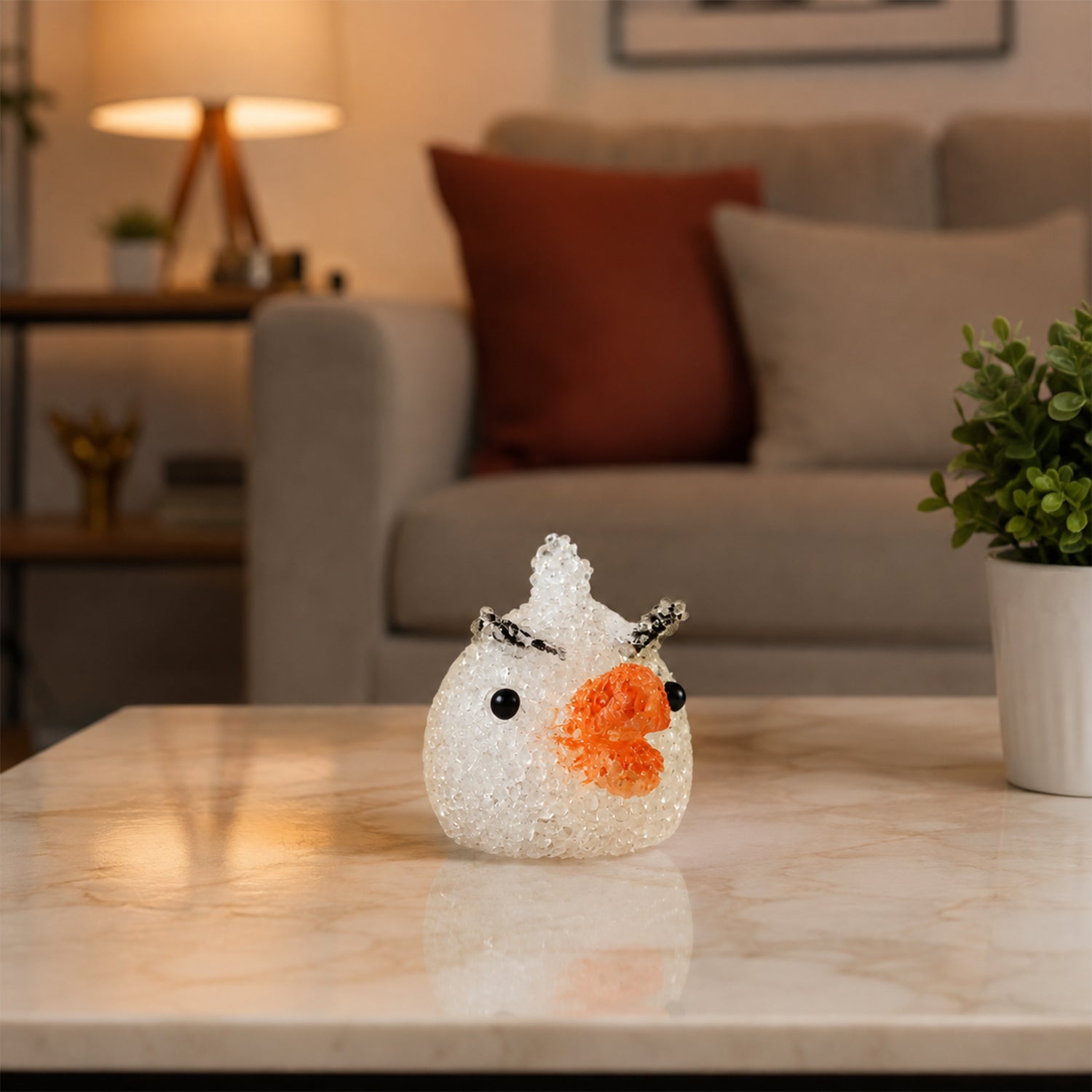 Cartoon Chick Shape LED Night Lamp Crystal Texture Warm Glow (1 Pc)