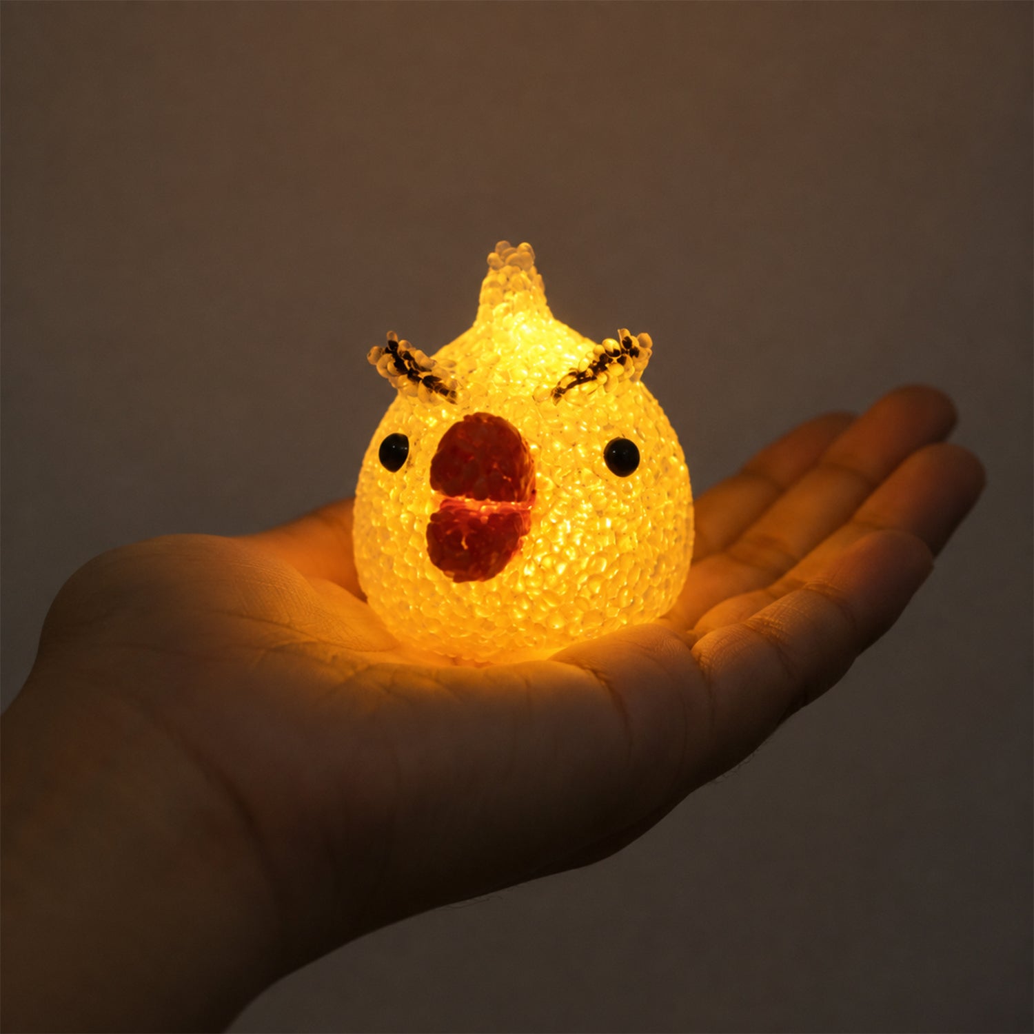 Cartoon Chick Shape LED Night Lamp Crystal Texture Warm Glow (1 Pc)