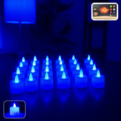 Blue LED Tea Light Candles (24 Pc)