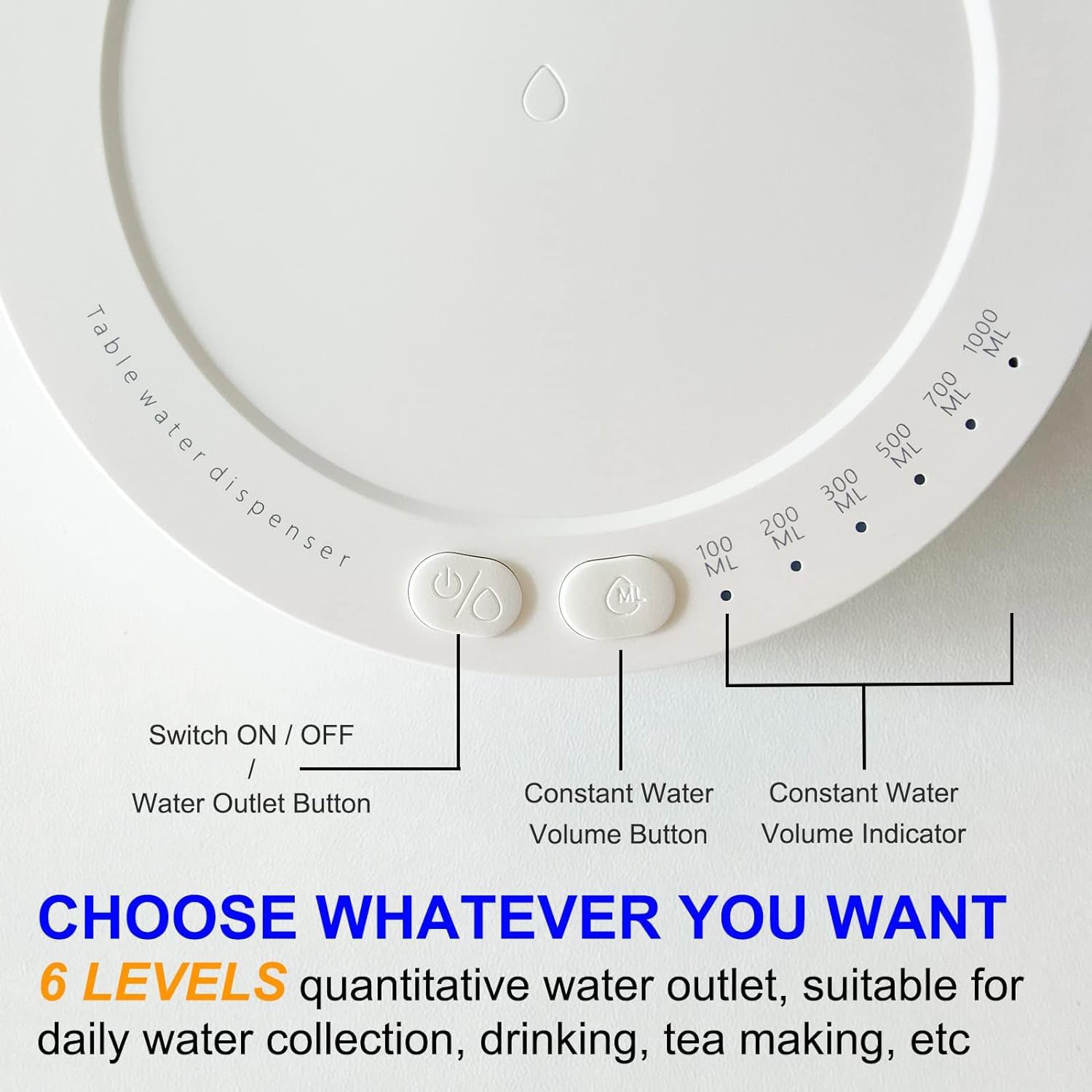 Smart Table Water Dispenser – Automatic, USB Rechargeable & Compact