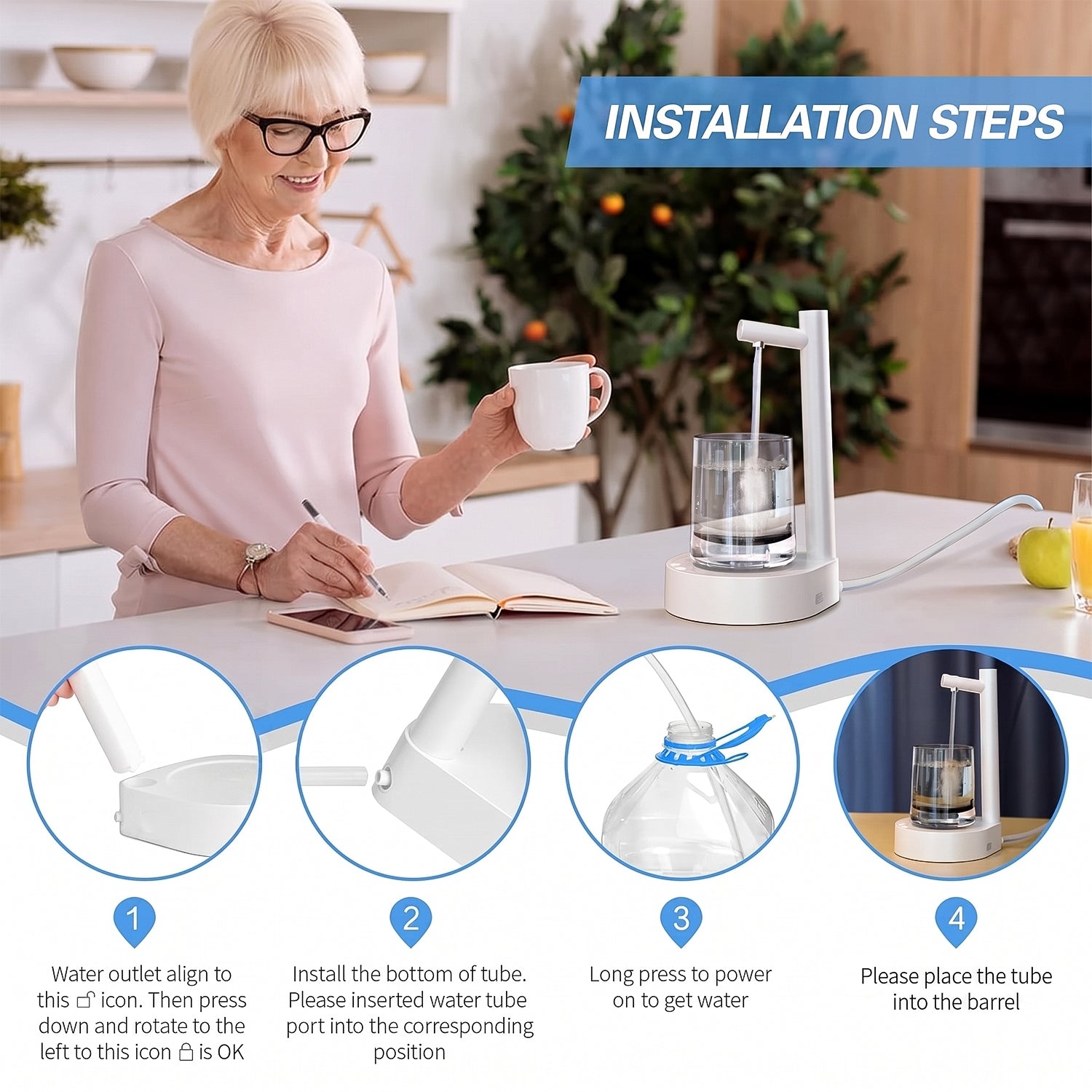 Smart Table Water Dispenser packaging and contents