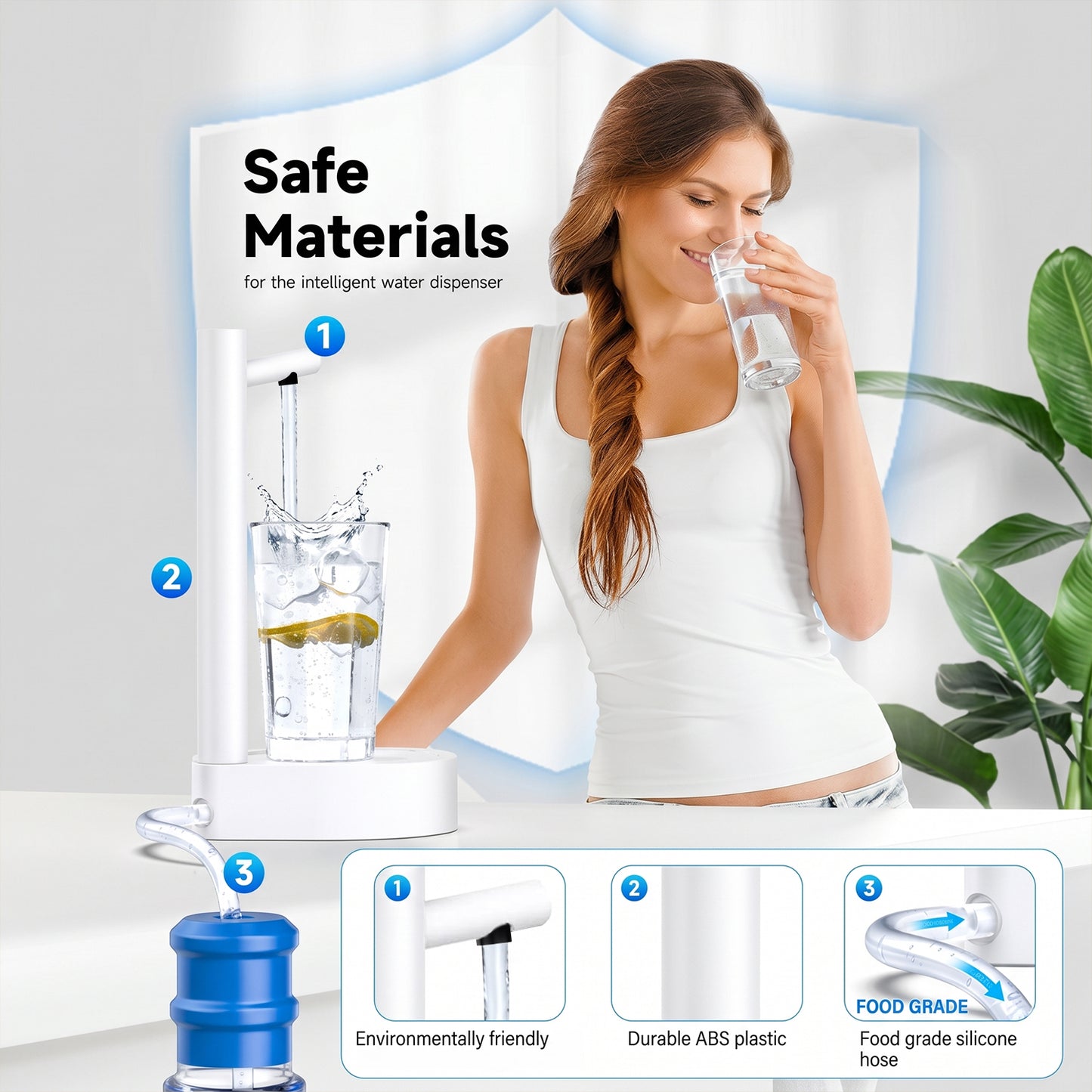 Smart Table Water Dispenser USB rechargeable battery indicator