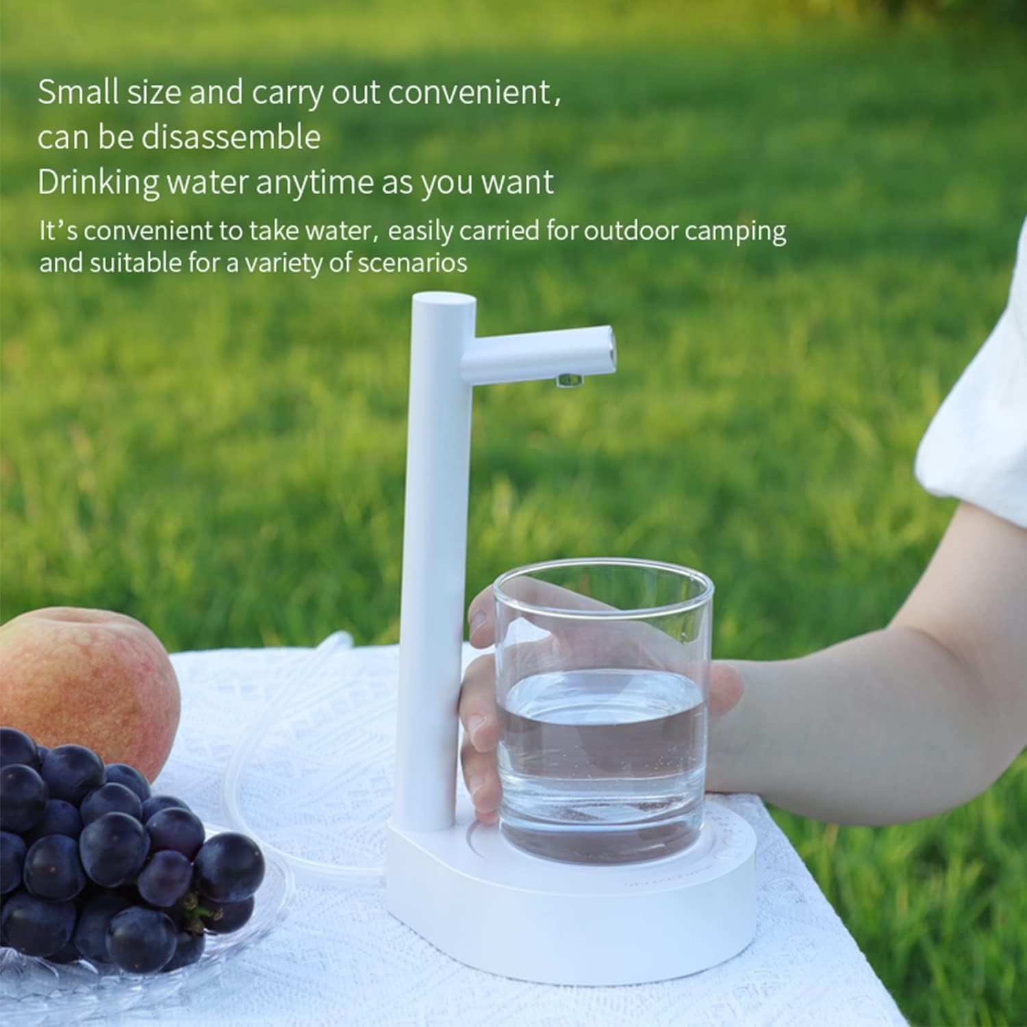 Close-up of Smart Table Water Dispenser button operation