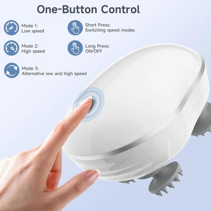 Smart Electric Scalp Massager waterproof illustration showing wet use