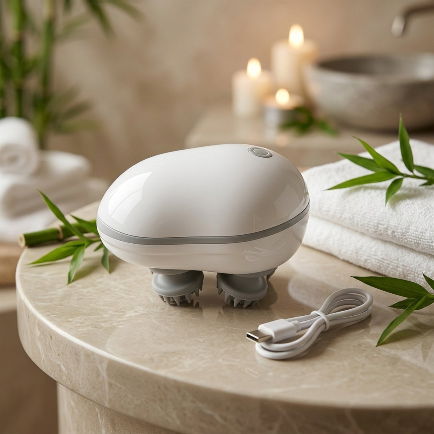 Smart Electric Scalp Massager in use on scalp and neck
