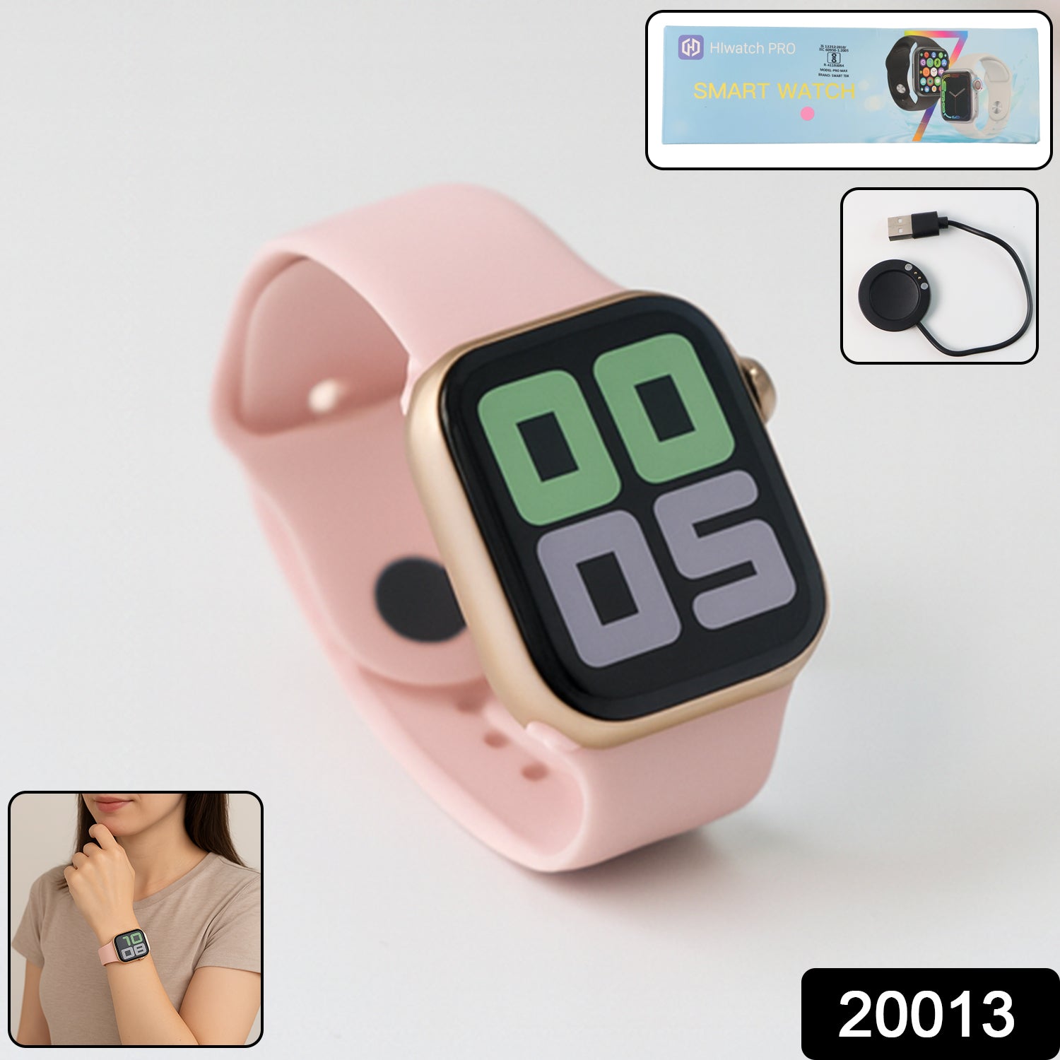 T700S Large Display Wireless Charging Smart watch (1 Pc)