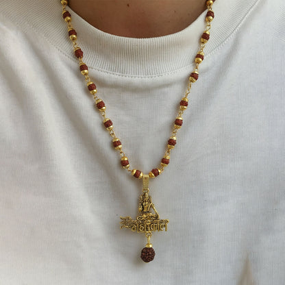 Mahakal Pendant with Rudraksha Necklace Mala