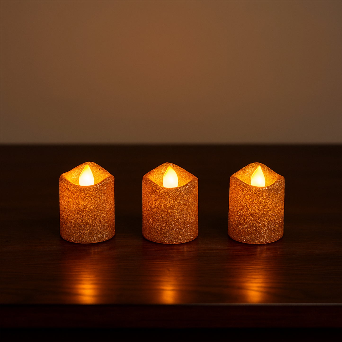 christmas Premium Glitter LED Tealight Candles (24 Pc Set)