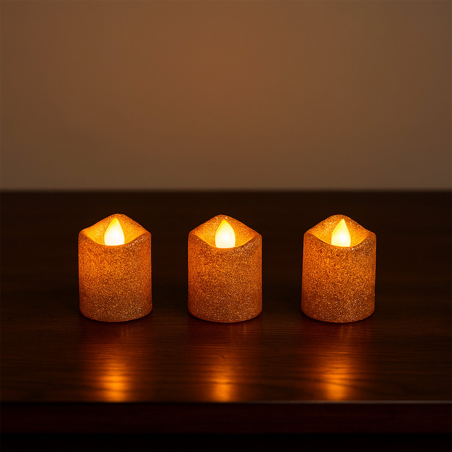 christmas Premium Glitter LED Tealight Candles (24 Pc Set)