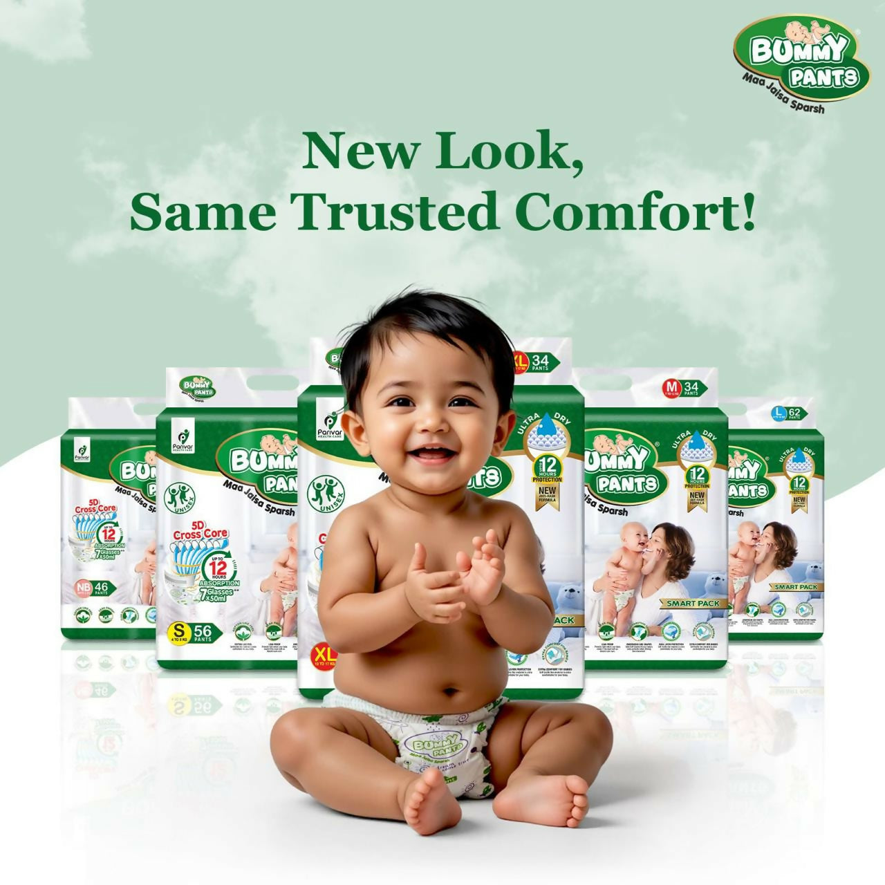 Baby Diaper Pants with 360° Leakproof Protection – Ultra Dry, Fast Absorption