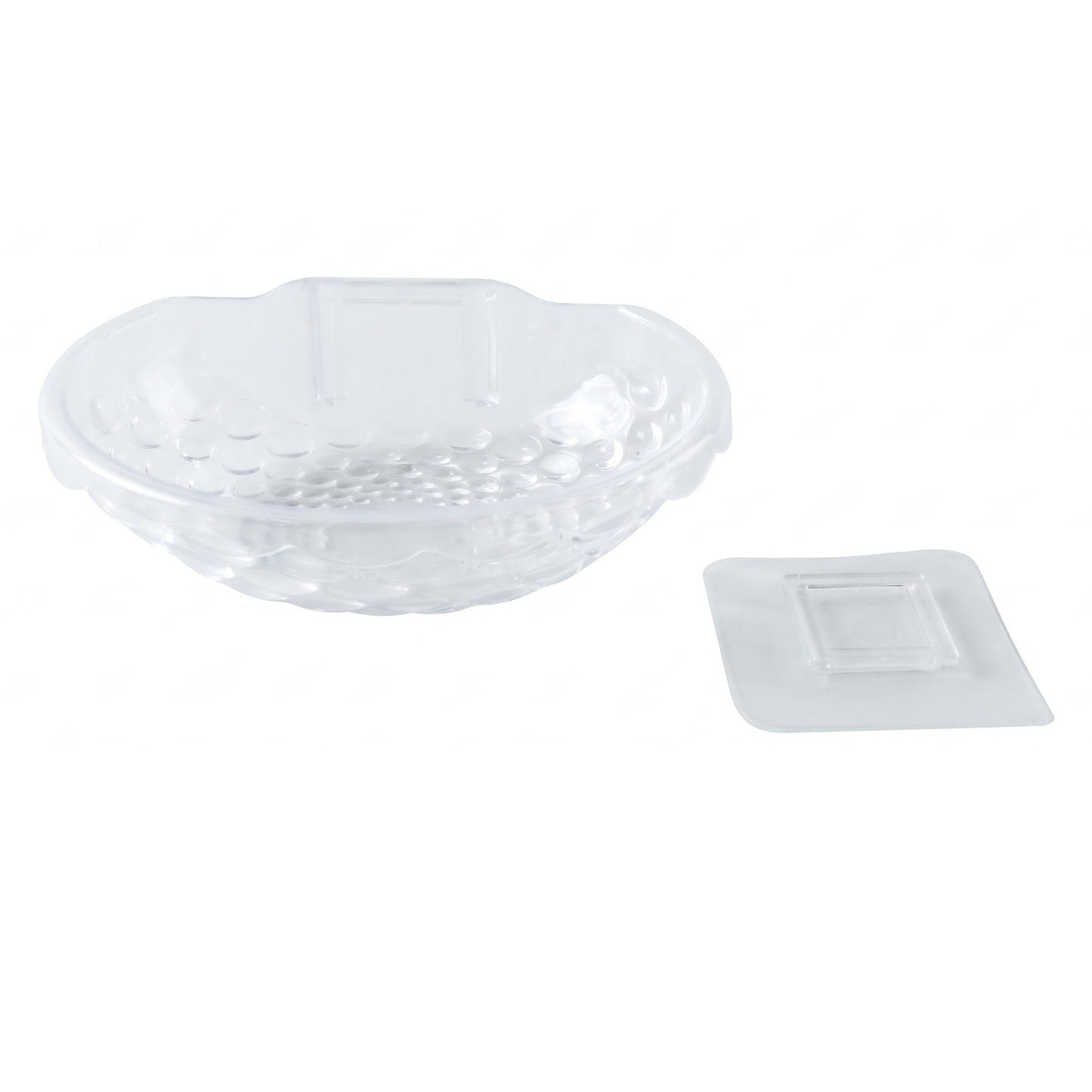 Transparent Plastic Soap Box Wall Mounted Adhesive Holder Dish (1 Pc)