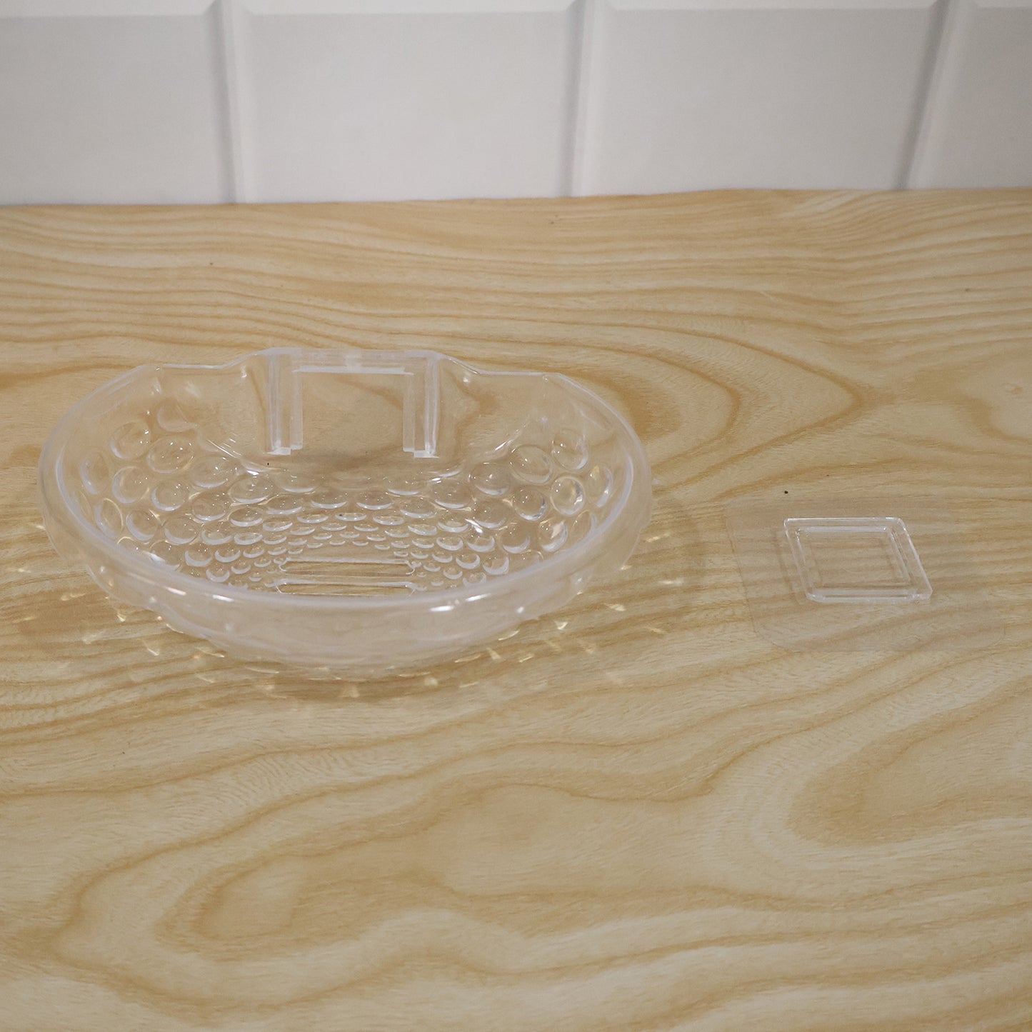 Transparent Plastic Soap Box Wall Mounted Adhesive Holder Dish (1 Pc)