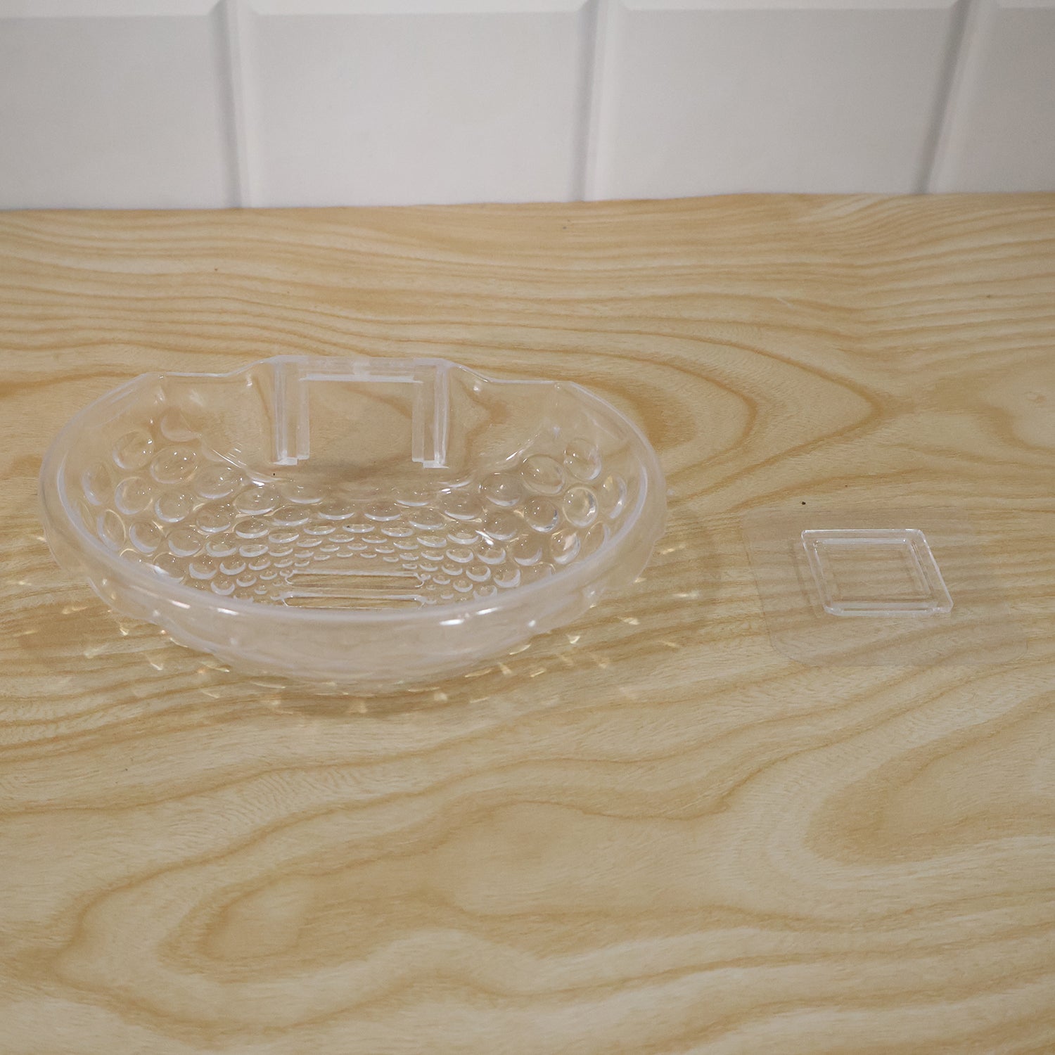 Transparent Plastic Soap Box Wall Mounted Adhesive Holder Dish (1 Pc)