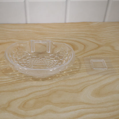 Transparent Plastic Soap Box Wall Mounted Adhesive Holder Dish (1 Pc)