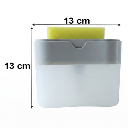 Soap Dispensing Sponge Holder Press Pump Caddy for Kitchen Sink (1 Set / Mix Design)